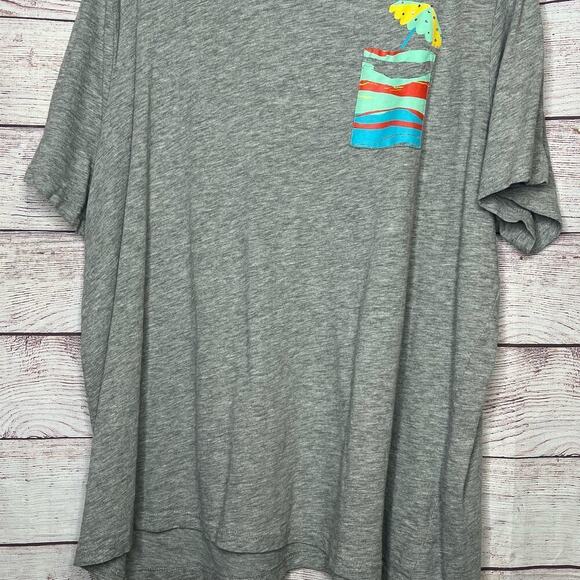 Ulla Popken Women's Short Sleeve Gray Summer Beach Graphic Tee Size 20/22 - Picture 7 of 8